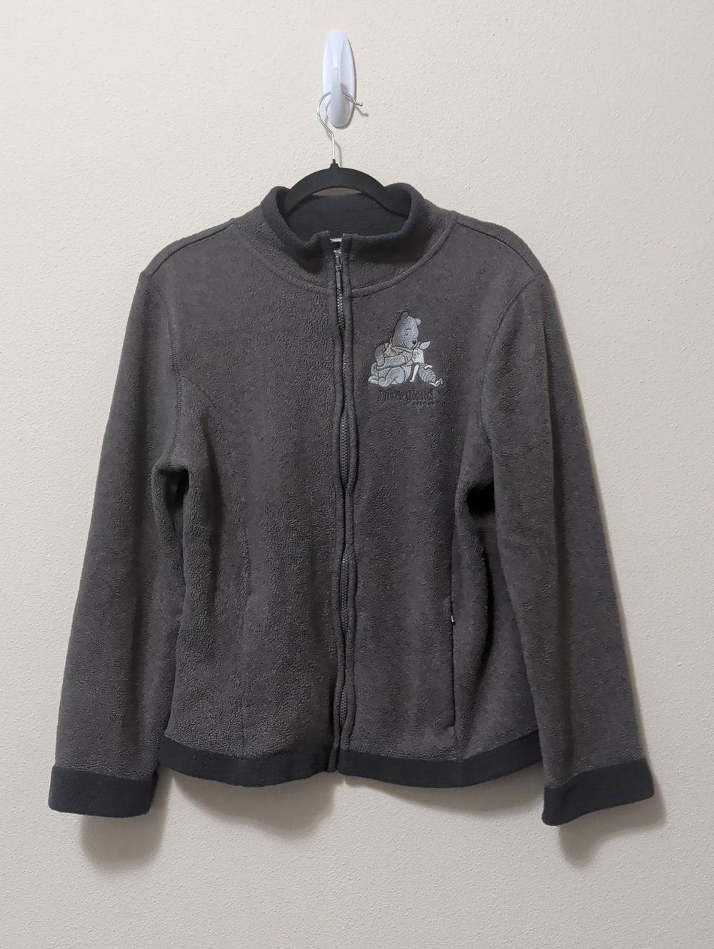 Disney Dark Gray Teddy Jacket with Winnie the Pooh Embroidery